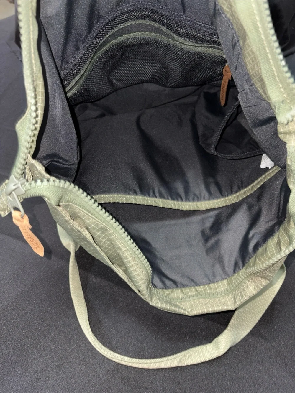 Merrell Women's Sage Green Canvas Tote with Leather Accents